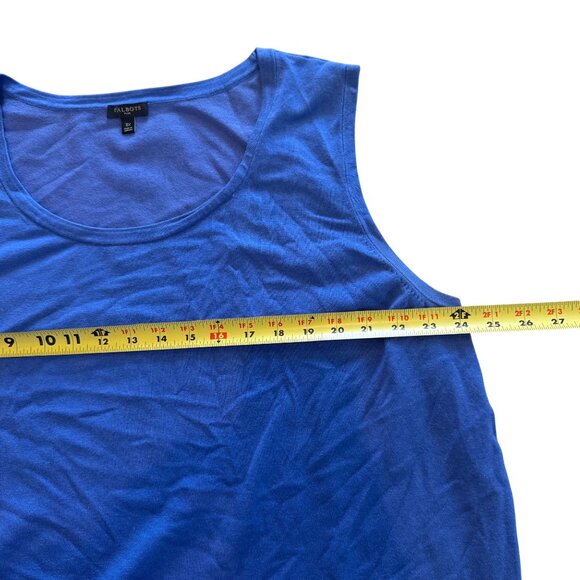 Talbots Plus Womens Blue Sleeveless Knit Tank Top 3X Rayon Blend - Picture 7 of 7